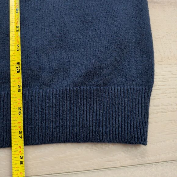 Fair Harbor Robinson Sweater Mens M Navy Blue Yellow Orange Red Stripe Crew Neck - Picture 6 of 9